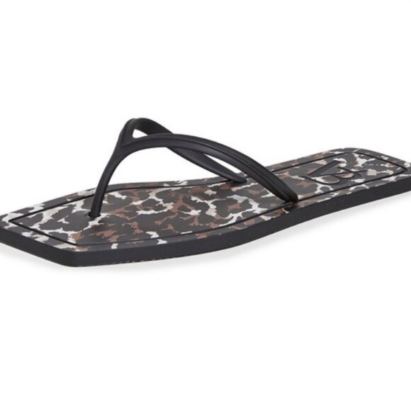 Veronica Beard Analee Tpu Flat Thong Sandals In Leopard Flip Flops Size 9M #1747 - Picture 1 of 7